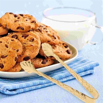 2 Pcs Food Clip Buffet Tongs Stainless Steel Reusable Cube