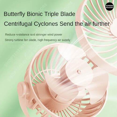 USB-C Rechargeable Desk Fan 5000mAh Quiet Clip Fan 720 Adj