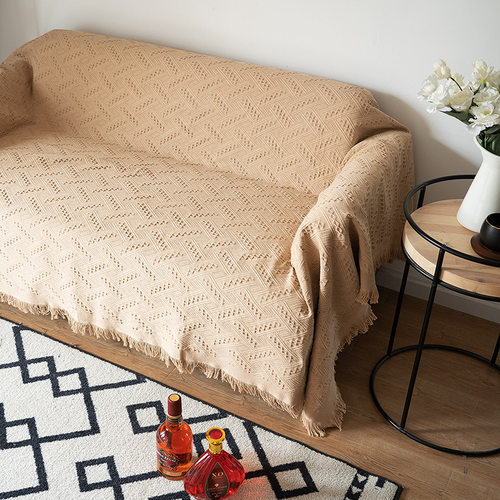 Home Pure Cotton Thicken Throw Sofa Knitted Cover Blanket Fo
