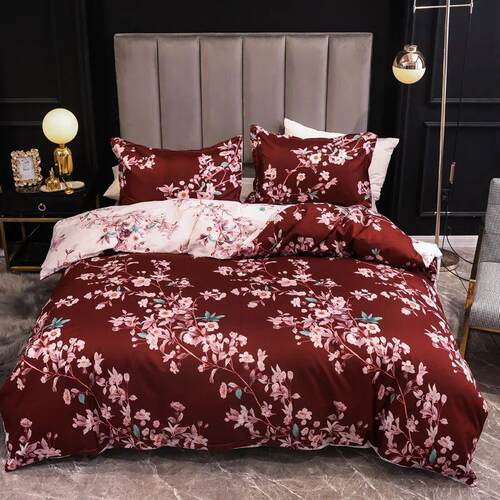 Luxury Black/Red Bedding Set Queen King SIngle Full Size Pol