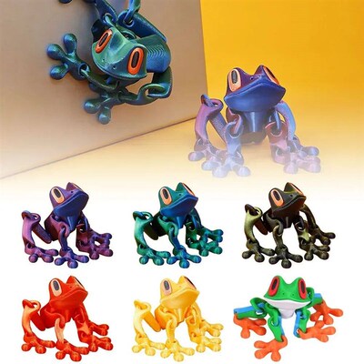 3D Printing Simulation ree Frog Joint Movable Frog Ornaments
