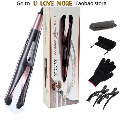Hair Curler & Straightener 2 in 1,  Spiral Wave Curling Iron