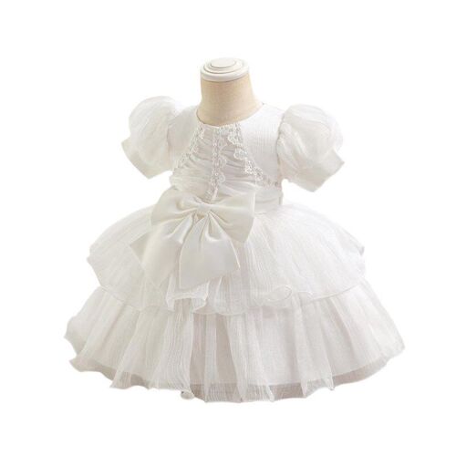 White Princess Style Dress for Girls Autumn Kids Wedding Gow