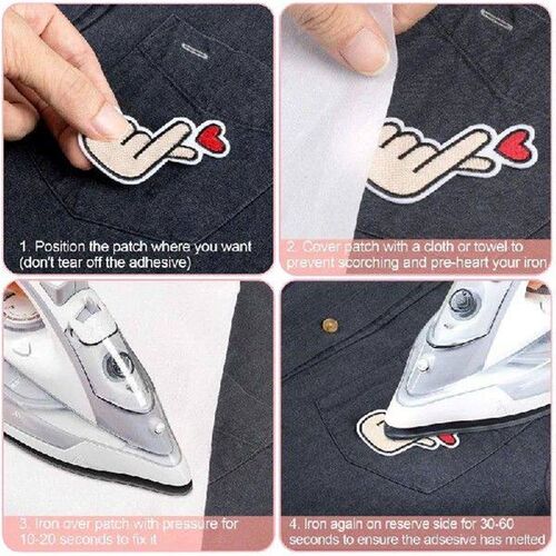 20PCS Finger Heart Patches,Korean Kpop Finger Heart Sew On