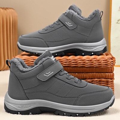 Winter Mens Boots Hightop Snow Boots Thicksoled Casual Shoes