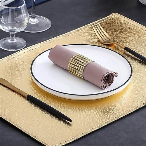 Chic Elegant Placemat PU Leather Pad Dining Table Mat Waterp