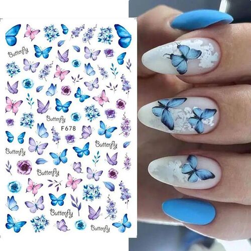 1PCS New Luxurious Butterfly Nail er Flower Nail Designs Nai