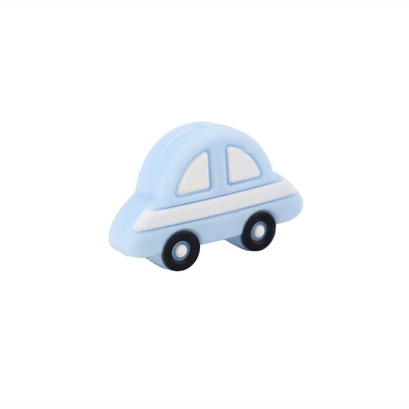 5pc/lot Cartoon Car Teether  Silicone Beads Kids Teething To - 实物图