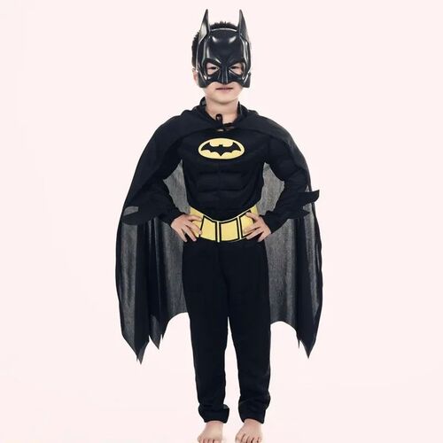 Kids Bat Cosplay Jumpsuit Hero Costume Suit with Cape Mask M