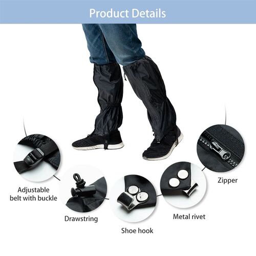 Leg Gaiters High Waterproof Snow Boot Shoe ver with Zipper A