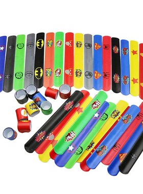 10 Pcs Super hero Slap Bracelets- Pinata Toy Loot/Goodie Bag