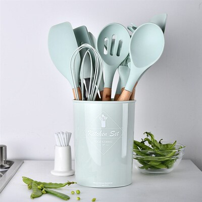 Heat Resistant Silicone Kitchenware Cooking Utensils Set Kit