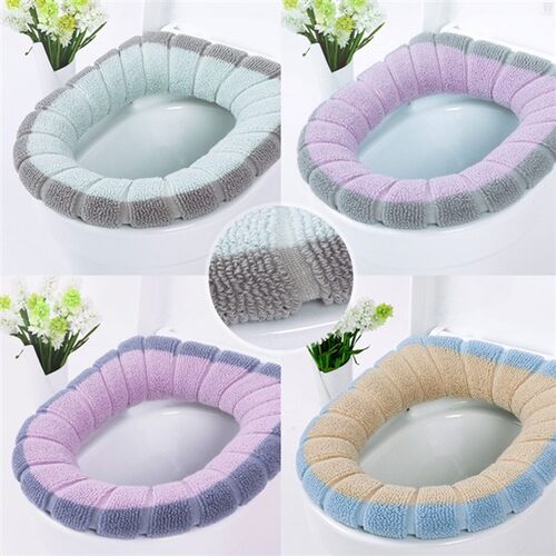 Universal Warm Soft Washable Toilet Seat Cover Mat Set for