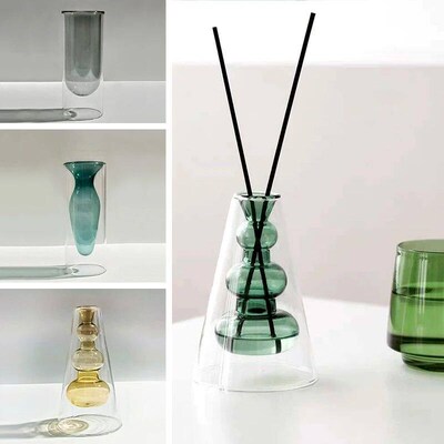 Double Glass Vase Terrarium Flower Pots Decorative Transpare
