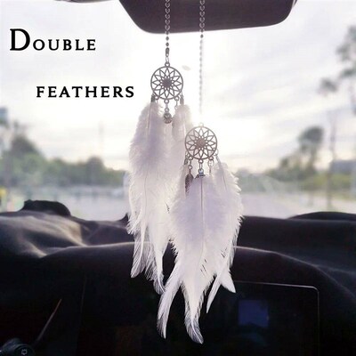 Dream Catcher Car Pendant for Girls Feather Mirror Hanging P