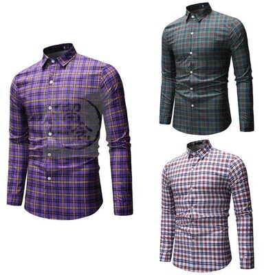 (Spring leisure Plaid large mens shirt ml20 European and Am