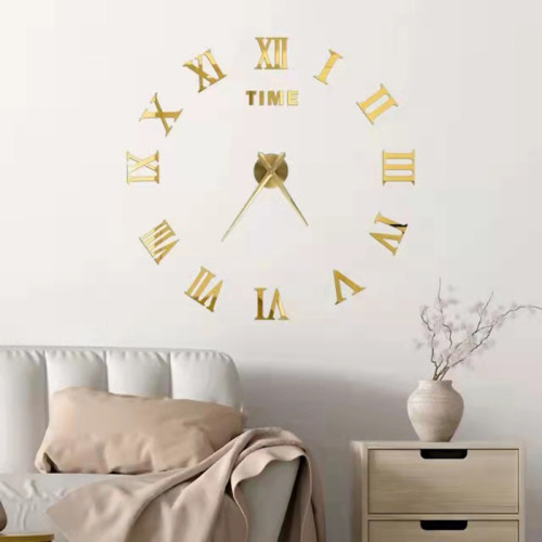 2022 New 3D Roman Numeral Acrylic Mirror Wall Clock er Fashi