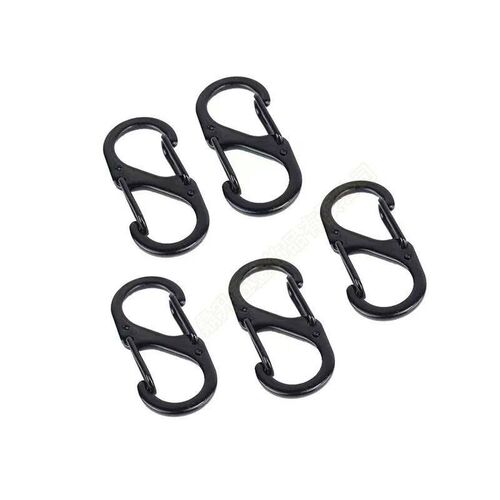 Carabiner Double Opening S Hanging Buckle  Black Stainless S