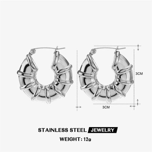 European Fashion Geometric Hollow Earring Retro Stainless st