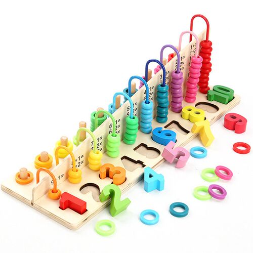 Childrens wooden three in one abacus, number logarithmic b