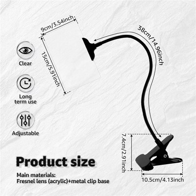 5X Magnifying Glass with Adjustable Clip Hands Free Magnifyi