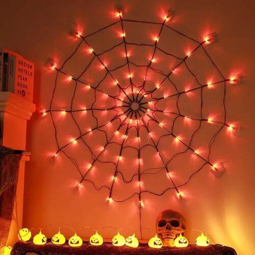 Halloween Light String Led Spider Web Light Waterproof Lamp