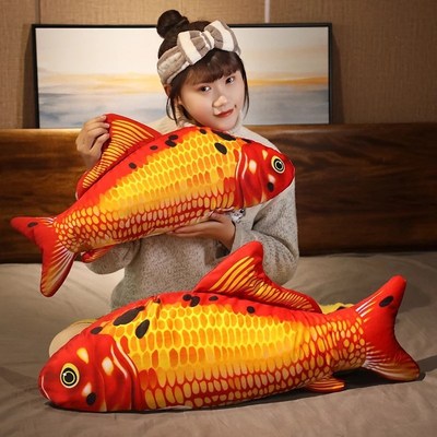 80/100cm Fluffly Lifelike Carp Koi Clownfish Plush Toys Stuf
