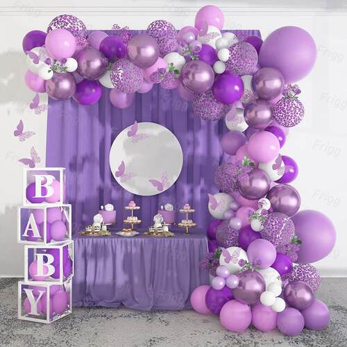 Butterfly Pink Purple Balloon Garland Arch Kit Birthday Part