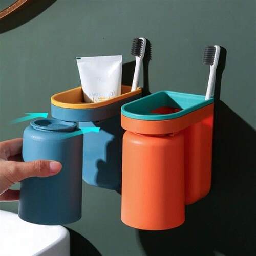 Wall Mounted Toothbrush Storage Rack Space Saving Large