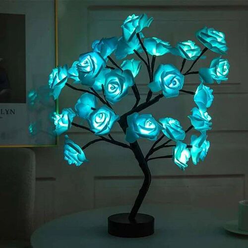 24 LED Rose ree Lights USB Plug Table Lamp Fairy Flower Nigh