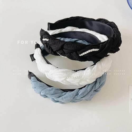 Increase head top twist pearl braid headband retro atmospher