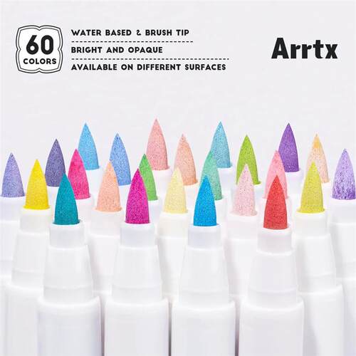Arrtx 30 60 Colors Acrylic Paint Brush Marker Coloring Drawi
