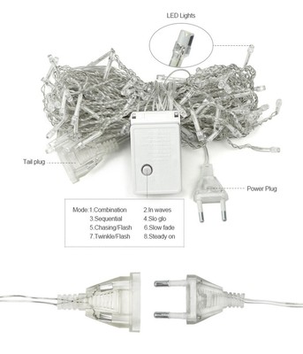 5M Christmas Garland LED Curtain Icicle String Lights