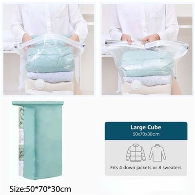 No Pump Need Vacuum Bag Quilt Clothes Organizer Wardrobe压缩