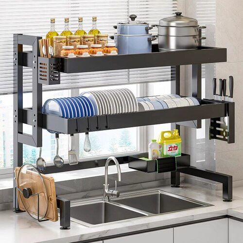3-tier Drying Rack Metal Dish Drainer,Large Kitchen Counter