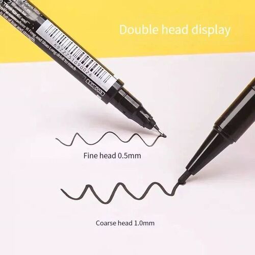 10Pcs Double-Tip Permanent Paint Marker Pens Black/Blue Ink