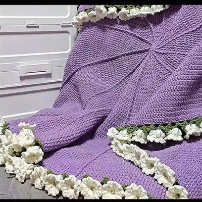 Fashion Rose Bouquet Blanket DIY Craft Handmade Woven