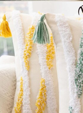 Floral Tufted Cushion Cover Multi-color Decorative Pillow