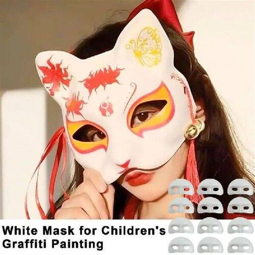 White Masque For Graffiti 12Pcs Half Face Craft Masques