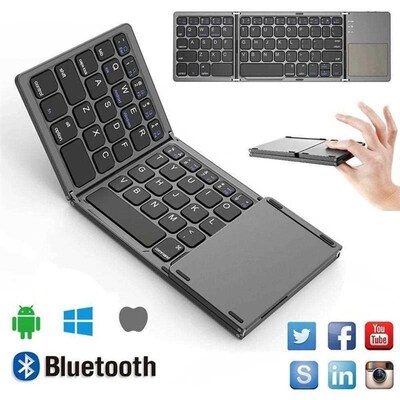 Mini Folding Keyboard Bluetooth Wireless Portable Universal0