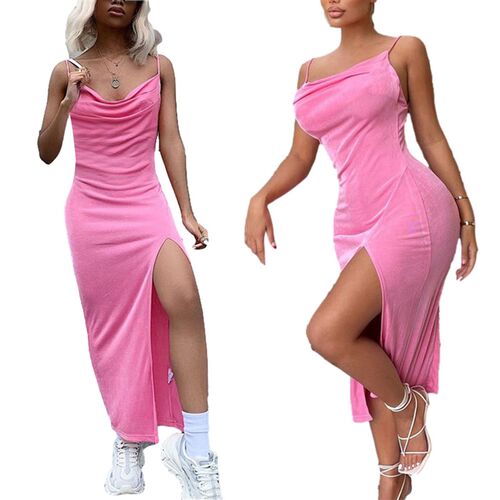 Female Slip Dress Summer Solid Color Sleeveless Spaghetti