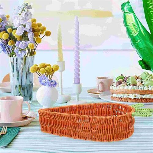 Rattan Carrot Fruit Plate Storage Baskets Woven Food Dish