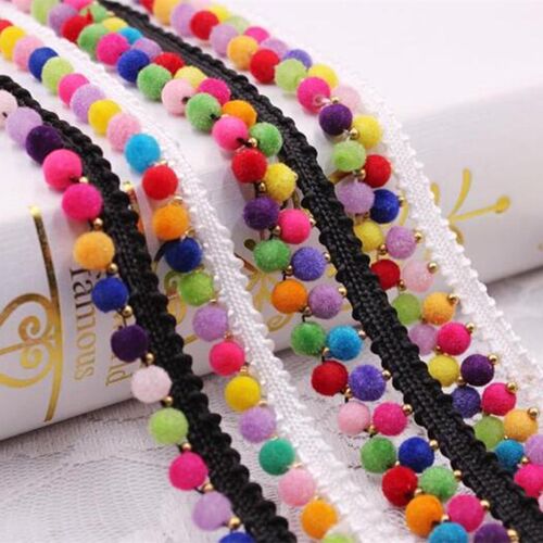 1Yards/Lot Silk Tassel Fringe Trim Tassel Lace Ribbon Pompom