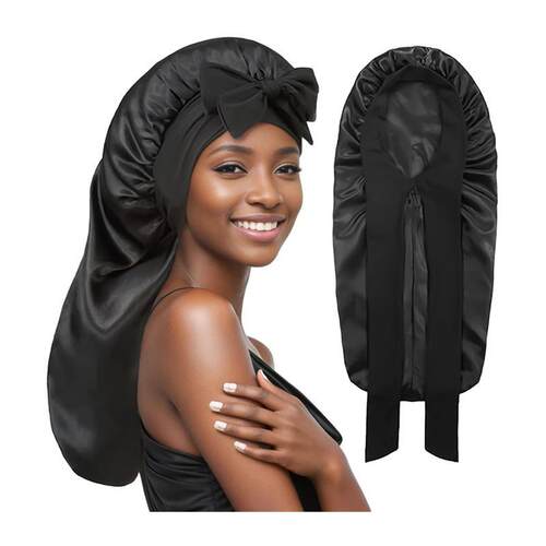 Womens Fashion Bonnet Long Edition Silk Smooth Colored Ding