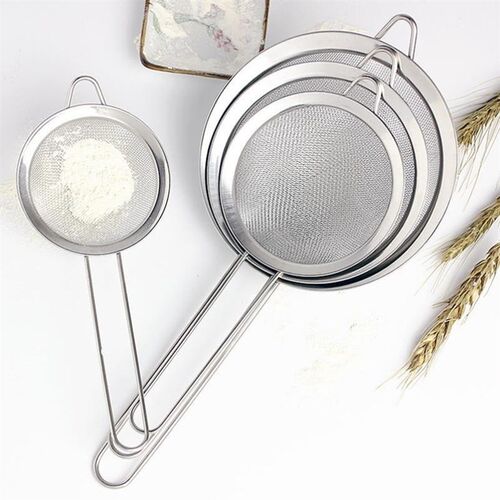Stainless steel flour sieve slotted spoon 8-26CM mesh sieve