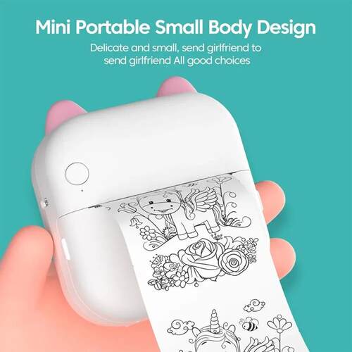 Mini Printer Portable Label Self-adhesive er Color Thermal P