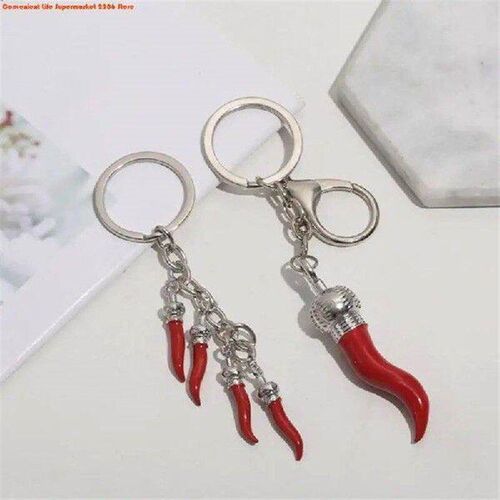 Unique Pepper Keychain Horn Keyring Pendant Eye Catching