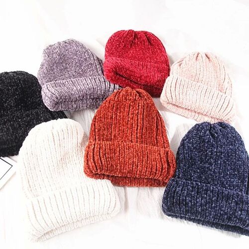 New Girl casual cotton thick warm knitting beanies cap Winte