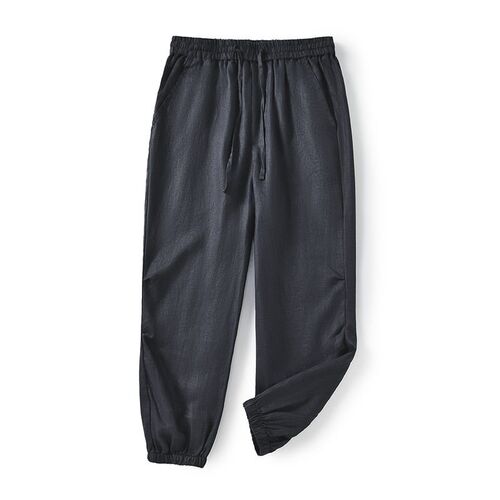 Spring New Linen Pants Mens Linen Ankle-length Pants Youth