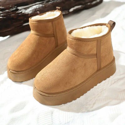 Real Sheepskin Wool Low-cut Warm Comfortable Shoes Women Fas